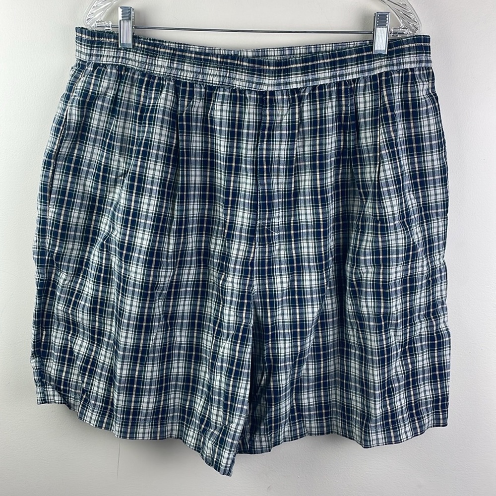 Claybrooke Vintage Plaid Shorts Elastic Waist